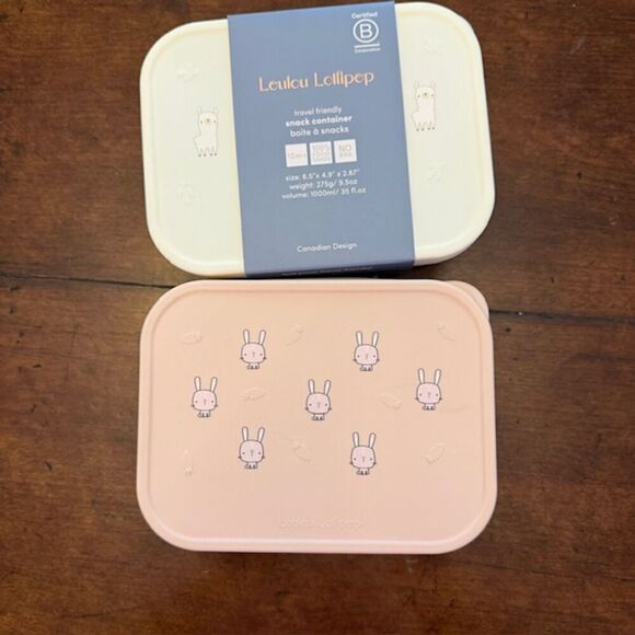 NWT Loulou Lollipop Set of 2 Stainless Steel Snack Box Bunny and Llama - Picture 2 of 5